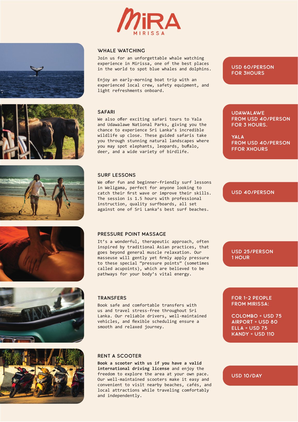 Activities sheet